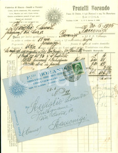 Documento originale, autentico 1936 SAVONA Fratelli BORANDO fabbrica biacca smalti vernici Fattura commerciale 1