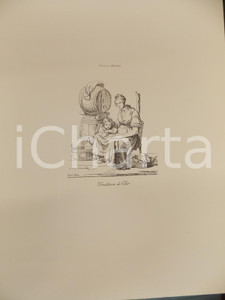 Stampa, bozzetto originale 1950 ca Eugenio BOSA COSTUMI TRIESTINI Venditrice di olio Stampa 32x44 cm 1