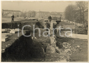 Fotografia d epoca originale 1931 MILANO Demolizione del ponte di via Principe Umberto Foto 18x13 cm 1