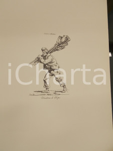 Stampa, bozzetto originale 1950 ca Eugenio BOSA COSTUMI TRIESTINI Venditore di scope Stampa 32x44 cm 1