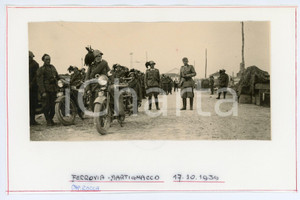 Fotografia d'epoca originale 1939 FERROVIA DI MARTIGNACCO Capitano ROCCA con bersaglieri in moto - Foto 1