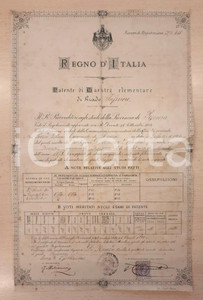 Oggetto da collezione cartaceo 1891 ROMA REGNO D'ITALIA Patente di maestra elementare - Amelia DI NUNZIO 1 Oggetto da collezione cartaceo 1891 ROMA REGNO D'ITALIA Patente di maestra elementare - Amelia DI NUNZIO 1