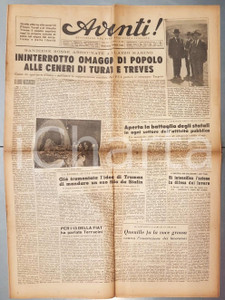 Giornale, rivista storica 1948 AVANTI! - Omaggio a Milano alle ceneri di Turati e Treves *Giornale 1