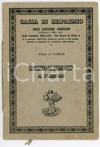 Oggetto da collezione cartaceo 1940 VARESE Cassa di risparmio delle province lombarde - Libretto di risparmio 1 Oggetto da collezione cartaceo 1940 VARESE Cassa di risparmio delle province lombarde - Libretto di risparmio 1