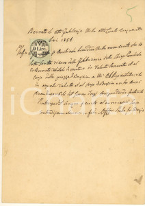 Documento originale, autentico 1856 BERNATE TICINO Prestito a Pietro OFFER dalla Fabbriceria della Parrocchiale 1
