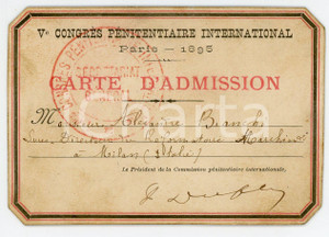 Oggetto da collezione cartaceo 1895 PARIS Congrès Pénitentiaire Don Alessandro BIANCHI Riformatorio MARCHIONDI 1 Oggetto da collezione cartaceo 1895 PARIS Congrès Pénitentiaire Don Alessandro BIANCHI Riformatorio MARCHIONDI 1