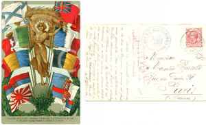 Cartolina originale da collezione 1917 MILANO SAFE Cartolina illustrata con timbro 37^ Divisione Comando Genio 1
