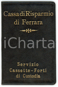Oggetto da collezione cartaceo 1919 CASSA DI RISPARMIO DI FERRARA Libretto servizio cassette forti di custodia 1 Oggetto da collezione cartaceo 1919 CASSA DI RISPARMIO DI FERRARA Libretto servizio cassette forti di custodia 1