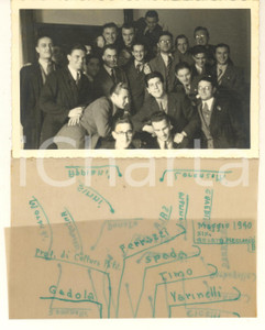 Fotografia d'epoca originale 1940 MILANO Istituto Tecnico - Classe 4^ - Foto di gruppo con firme 1