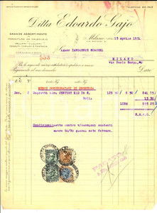 Documento originale, autentico 1931 MILANO Ditta EDOARDO GAJO  Forniture da calzolajo Fattura intestata 1