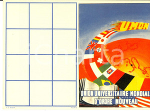 Oggetto da collezione cartaceo 1940 ca UMON Union Universitaire Mondiale d ORDRE NOUVEAU Tessera nuova 1