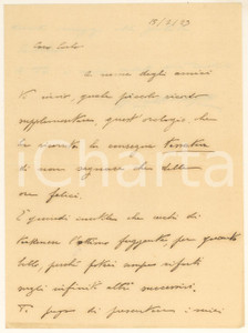 Autografo originale 1923 Carlo de MALFATTI DI MONTETRETTO Orologio per ore felici *Autografo 1
