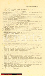 Oggetto da collezione cartaceo ELEZIONI 1953 - Propaganda anti PCI Proletario! Domanda in segreto *Volantino 1 Oggetto da collezione cartaceo ELEZIONI 1953 - Propaganda anti PCI Proletario! Domanda in segreto *Volantino 1