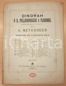 Oggetto da collezione cartaceo 1873 Giacomo MEYERBEER Dinorah Ombra leggera  Spartito pianoforte 1