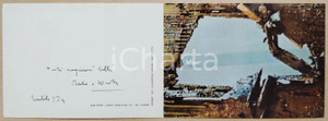 Autografo originale 1973 ROMA Scultore Aldo CARON Biglietto di auguri AUTOGRAFO 19x13 cm 1