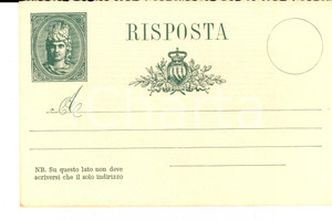 Cartolina originale da collezione 1880 ca STORIA POSTALE SAN MARINO Cartolina postale LIBERTAS Verde con risposta 1