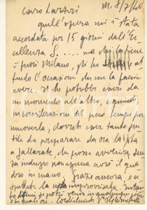 Autografo originale 1940 MILANO Galleria del MILIONE Peppino GHIRINGHELLI Cartolina AUTOGRAFA 1