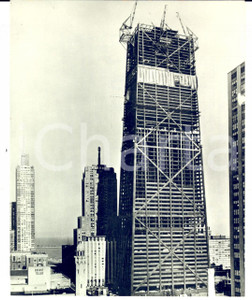 Fotografia d epoca originale 1968 CHICAGO Costruzione di un grattacielo di cento piani Foto 13x18 cm 1