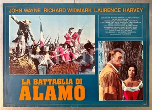 Materiale cinematografico d’epoca 1960 John WAYNE Richard WIDMARK Linda CRISTAL La battaglia di Alamo Fotobusta 1