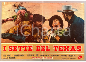 Materiale cinematografico d’epoca 1964 Paul PIAGET Robert HUNDAR I sette del Texas  Fotobusta WESTERN 1