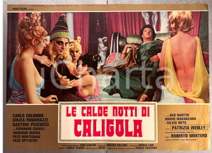 Materiale cinematografico d’epoca 1977 Carlo COLOMBO Gastone PESCUCCI Le calde notti di Caligola Fotobusta 1