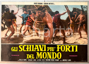 Materiale cinematografico d’epoca 1961 Roger BROWNE Gordon MITCHELL Gli schiavi più forti del mondo  Fotobusta 1