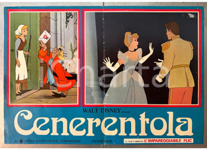 Materiale cinematografico d’epoca 1975 WALT DISNEY Cenerentola Fotobusta poster ANIMAZIONE 65x45 cm 1 1
