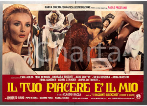 Materiale cinematografico d’epoca 1972 Femi BENUSSI Ewa AULIN Il tuo piacere è il mio Fotobusta poster 66x46 1