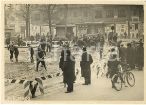 Fotografia d epoca originale 1940 MILANO Piazza OBERDAN allagata per la rottura di un tubo Foto DANNEGGIATA 1