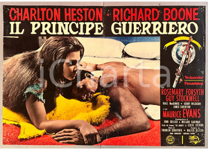 Materiale cinematografico d’epoca 1965 Charlton HESTON Rosemary FORSYTH Il principe guerriero  Fotobusta poster 1