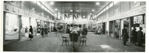 Fotografia d epoca originale 1935 FIERA DI MILANO Padiglione UNNPA Maschere antigas  Foto PANORAMICA 1