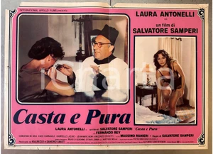 Materiale cinematografico d’epoca 1981 CINEMA EROTICO Laura ANTONELLI Casta e pura  Fotobusta DANNEGGIATA 1