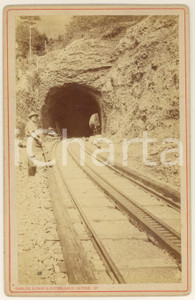 Fotografia d epoca originale 1900 ca SUISSE Chemin de fer du RIGI  Ouvrier Photo A. GABLER INTERLAKEN 1