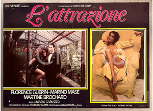Materiale cinematografico d’epoca 1987 Florence GUERIN Marino MASE  L attrazione Fotobusta poster 65x45 cm 1