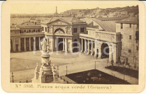 Fotografia d epoca originale 1865 ca GENOVA Piazza Acquaverde  Foto CDV Georges SOMMER 1
