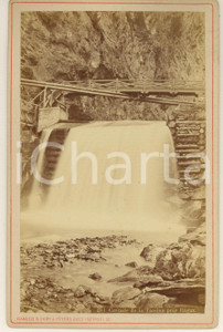Fotografia d epoca originale 1900 ca BAD RAGAZ SUISSE Cascade de la TAMINA Photo A. GABLER INTERLAKEN 1
