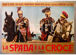 Materiale cinematografico d’epoca 1958 C. L. BRAGAGLIA La spada e la croce Jorge MISTRAL  Fotobusta poster 1