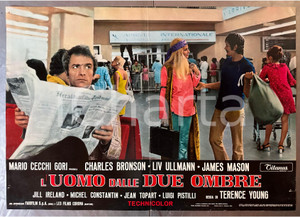 Materiale cinematografico d’epoca 1971 Charles BRONSON Liv ULLMANN James MASON L uomo dalle due ombre Fotobusta 1