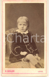 Fotografia d epoca originale 1880 ca LODZ POLAND Ritratto di bambino  Foto Dominik ZONER CDV 2 1