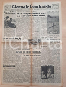 Giornale, rivista storica 1945 WW2 GIORNALE LOMBARDO Hitler ed Eva Braun suicidi  Einaudi sul prestito 1