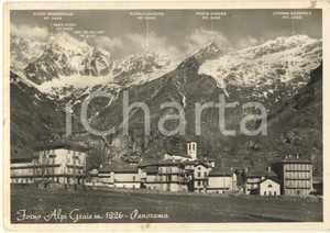 Cartolina originale da collezione 1953 GROSCAVALLO TO Frazione FORNO Alpi Graie Panorama con montagne FG VG 1