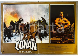 Materiale cinematografico d’epoca 1982 Arnold SCHWARZENEGGER Conan il Barbaro  Fotobusta poster 65x45 cm 1