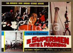 Materiale cinematografico d’epoca 1979 3 SUPERMEN CONTRO IL PADRINO Nick JORDAN Sal BORGESE Lobby card poster 1