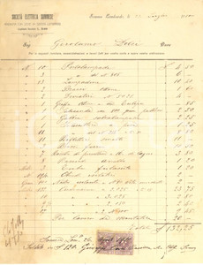 Documento originale, autentico 1908 SOMMA LOMBARDO VA Società Elettrica Sommese  Fattura intestata 3 1