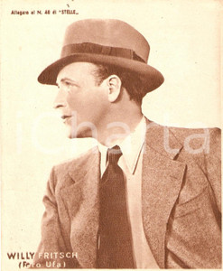 Stampa, bozzetto originale 1940 ca CINEMA Ritratto Willy FRITSCH Allegato al n. 48 di STELLE 15x18 cm 1