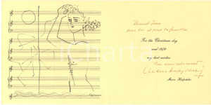 Autografo originale 1979 Manos HADJIDAKIS  Biglietto auguri AUTOGRAFO con disegni originali 1 Autografo originale 1979 Manos HADJIDAKIS  Biglietto auguri AUTOGRAFO con disegni originali 1