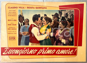 Materiale cinematografico d’epoca 1957 Claudio VILLA Rosita QUINTANA Buongiorno primo amore! Fotobusta 2 1