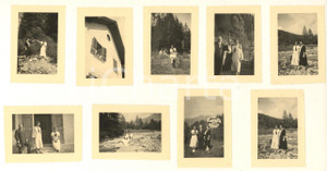 Fotografia d epoca originale 1935 BOUSSON /CESANA TO Villeggianti al fiume e in campagna Lotto 9 foto 11x7 1
