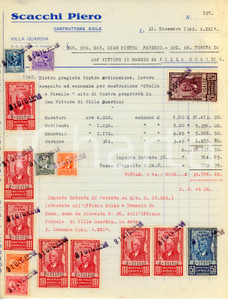 Oggetto da collezione cartaceo 1942 VILLA GUARDIA Costruttore edile Piero SCACCHI Fattura a Gian Pietro FAVERIO 1 Oggetto da collezione cartaceo 1942 VILLA GUARDIA Costruttore edile Piero SCACCHI Fattura a Gian Pietro FAVERIO 1