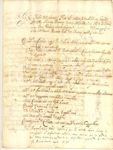 Documento originale, autentico 1650 PERUGIA Inventario biancheria e corredo della defunta Irene PEROTTI 1